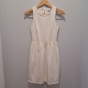 Madewell Ivory Fringed Afternoon Classic Preppy Coastal Cottage Dress Womens XXS